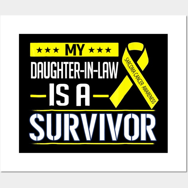 My Daughter In Law Sarcoma Cancer Awareness Wall Art by LaurieAndrew